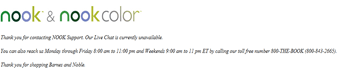 Nook chat unavailable